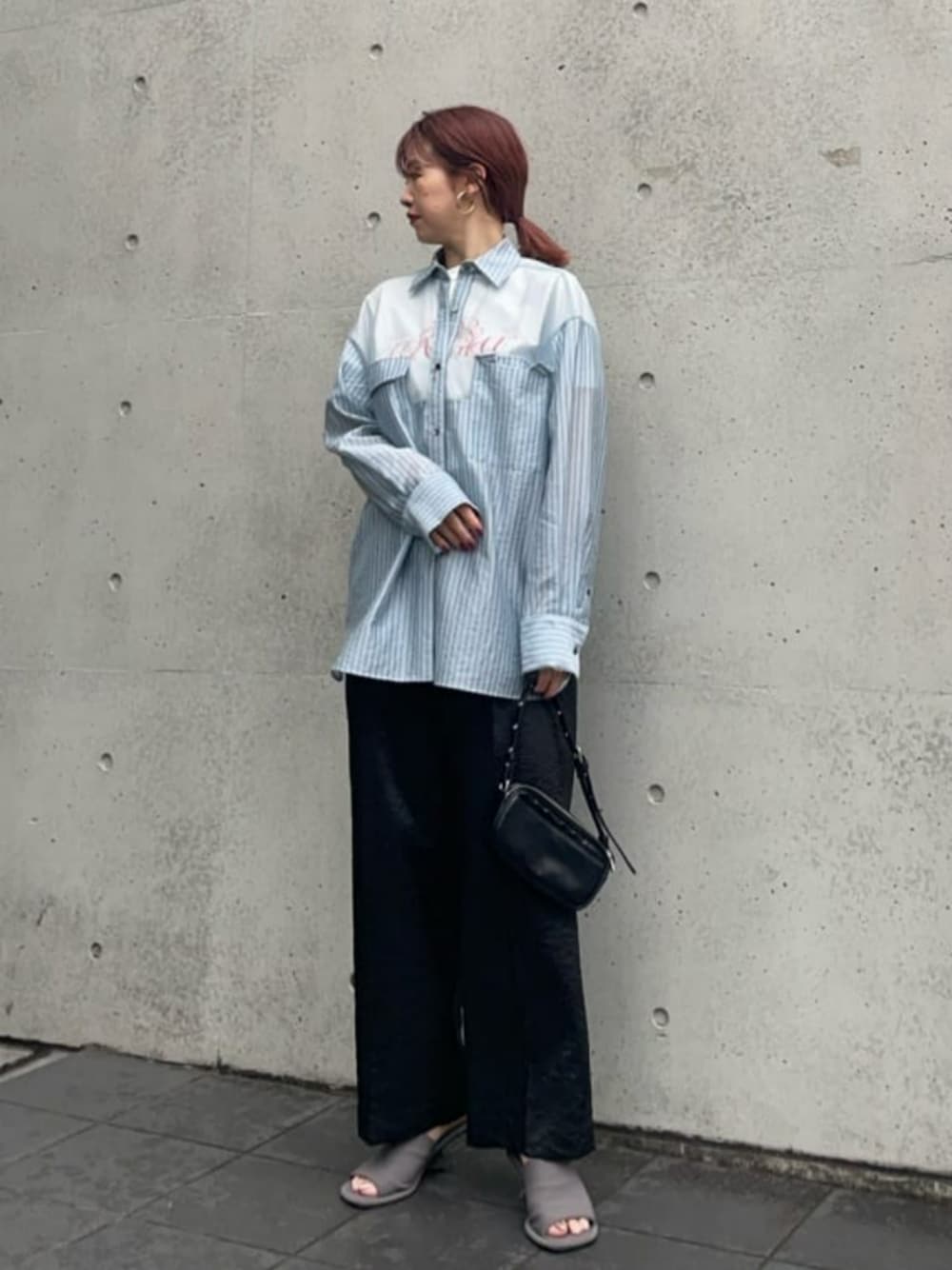 ✨美品✨メゾンスペシャル　24ss チュールドッキングシアーオーバーシャツ　黒 MAISON SPECIAL(メゾンスペシャル)｜Tulle Docking Sheer