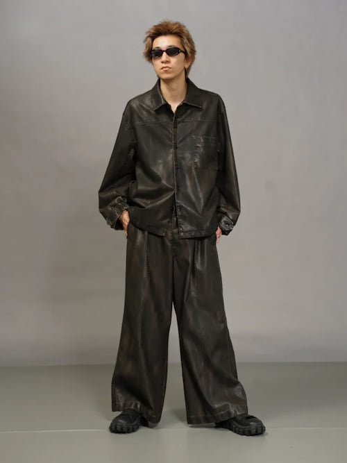 UNISEX》Artificial Leather Prime-Over Shirt Blouson/アーティ