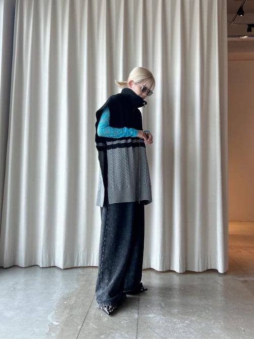 カーディガン Cable Fastener Poncho/ケーブルファスナーポンチョ「MAISON SPECIAL/メゾンスペシャル」 レディース MAISON SPECIAL カーディガン Cable Fastener Poncho/ケーブル