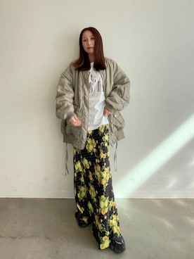 「MAISON SPECIAL（メゾンスペシャル）のアイテム（MA-1）」を使った、MAISON SPECIALさん（レディース・157cm）の夏コーディネート