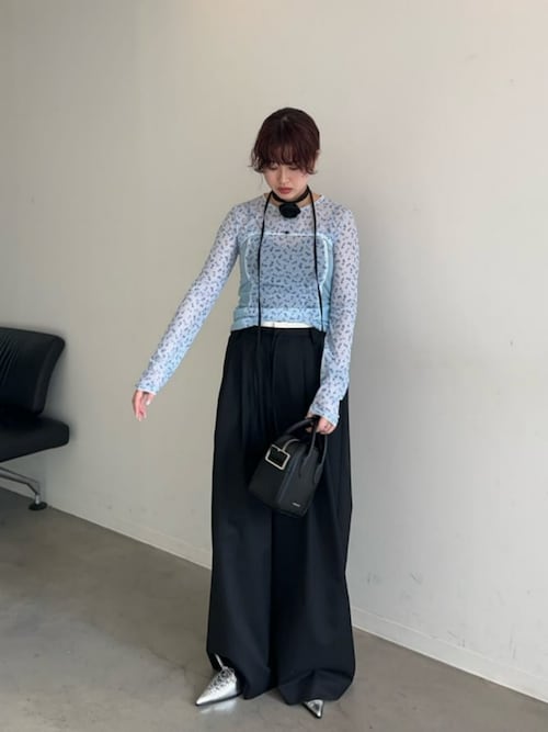 Small Floral Pattern Mesh Fabric Inner Tops/スモールフラワー