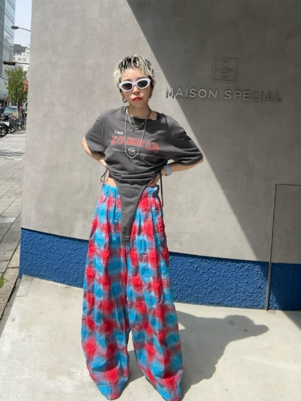 Checked Tack Easy Pants/チェックタックイージーパンツ【MAISON