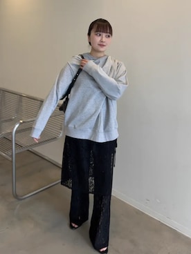 「MAISON SPECIAL（メゾンスペシャル）のTwist Cut-Off Sweat Top/ツイストカットオフスウェットトップ（スウェット、グレー系）」を使った、MAISON SPECIALさん（メンズ・168cm）の春コーディネート