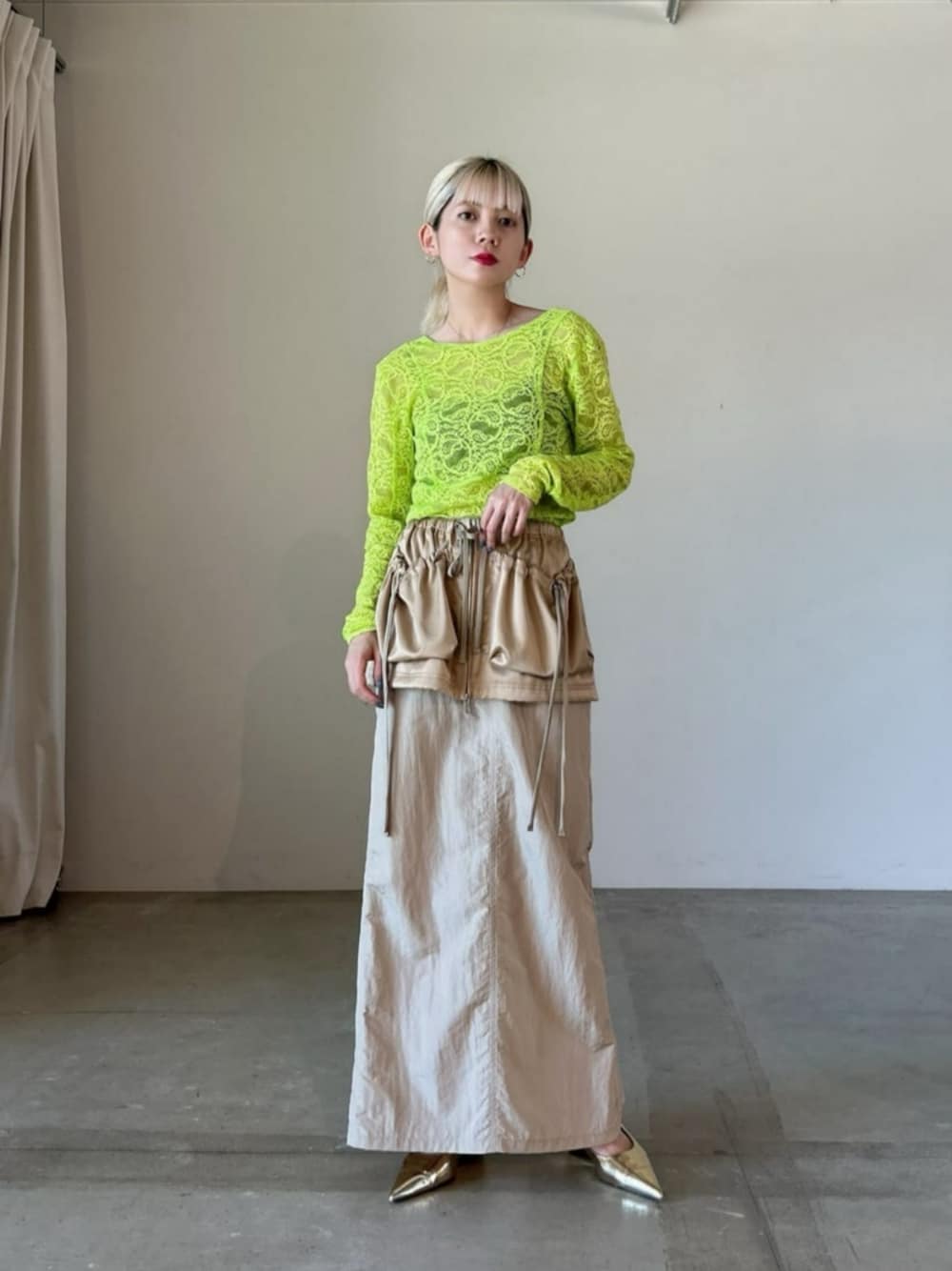 Pocket Layered Tight Skirt/ポケットレイヤードタイトスカート  