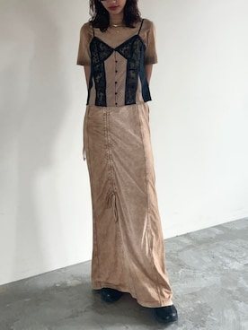 Chemical Wash Spray Trim Skirt/ケミカルウォッシュスプレー