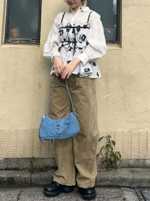 Balloon Sheer Material Short Length Shirt/バルーンシアー