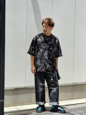 「MAISON SPECIAL（メゾンスペシャル）のアイテム（サンダル）」を使った、MAISON SPECIALさん（メンズ・168cm）の夏コーディネート