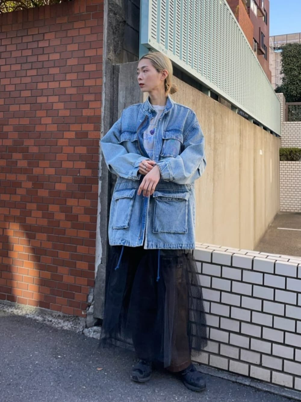 Metallic Hard Tulle Skirt/メタリックハードチュールスカート【MAISON