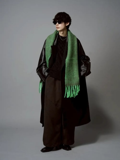 UNISEX》Cable Shaggy Mix Prime-Over Crew Neck Knit Pullover