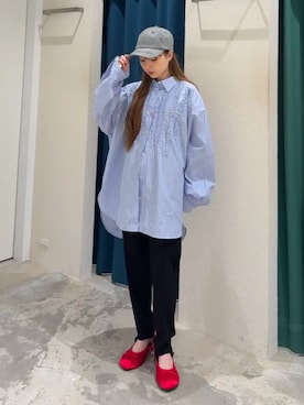 「シャツワンピ」｜MAISON SPECIALさん（レディース・147cm）の秋コーディネート