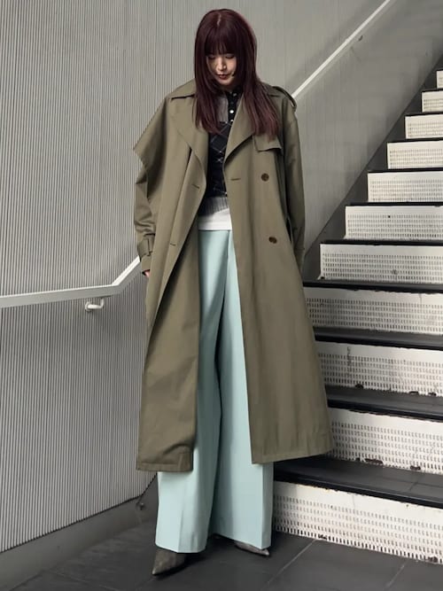 Drape Scarf Long Trench Coat/ドレープスカーフロングトレンチコート