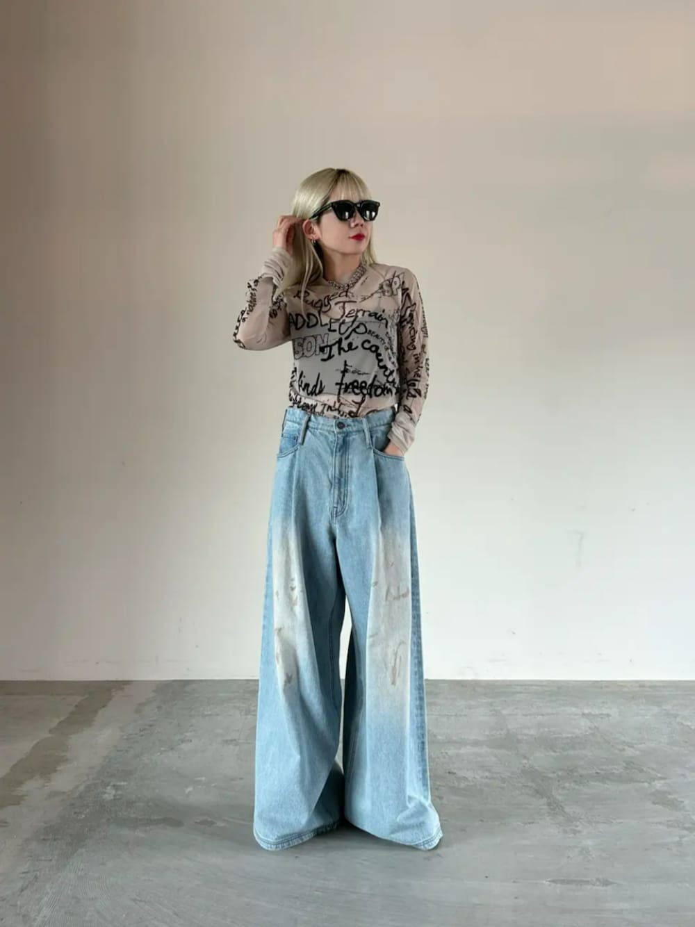 Hand Painting Sheer Tops/ハンドペインティングシアートップス