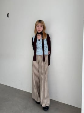 「刺繍」｜「アイテム（ローファー）」を使った、MAISON SPECIALさん（レディース・168cm）の冬コーディネート
