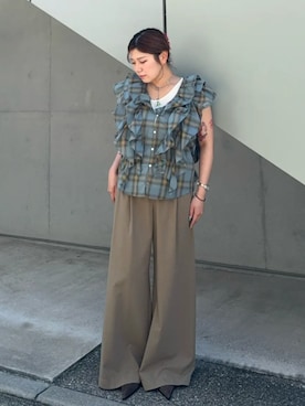 「MAISON SPECIAL（メゾンスペシャル）のアイテム（シャツ/ブラウス）」を使った、MAISON SPECIALさん（レディース・152cm）の夏コーディネート