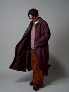 「オトナカジュアル」｜「アイテム（ステンカラーコート）」を使った、MAISON SPECIALさん（メンズ・168cm）の冬コーディネート