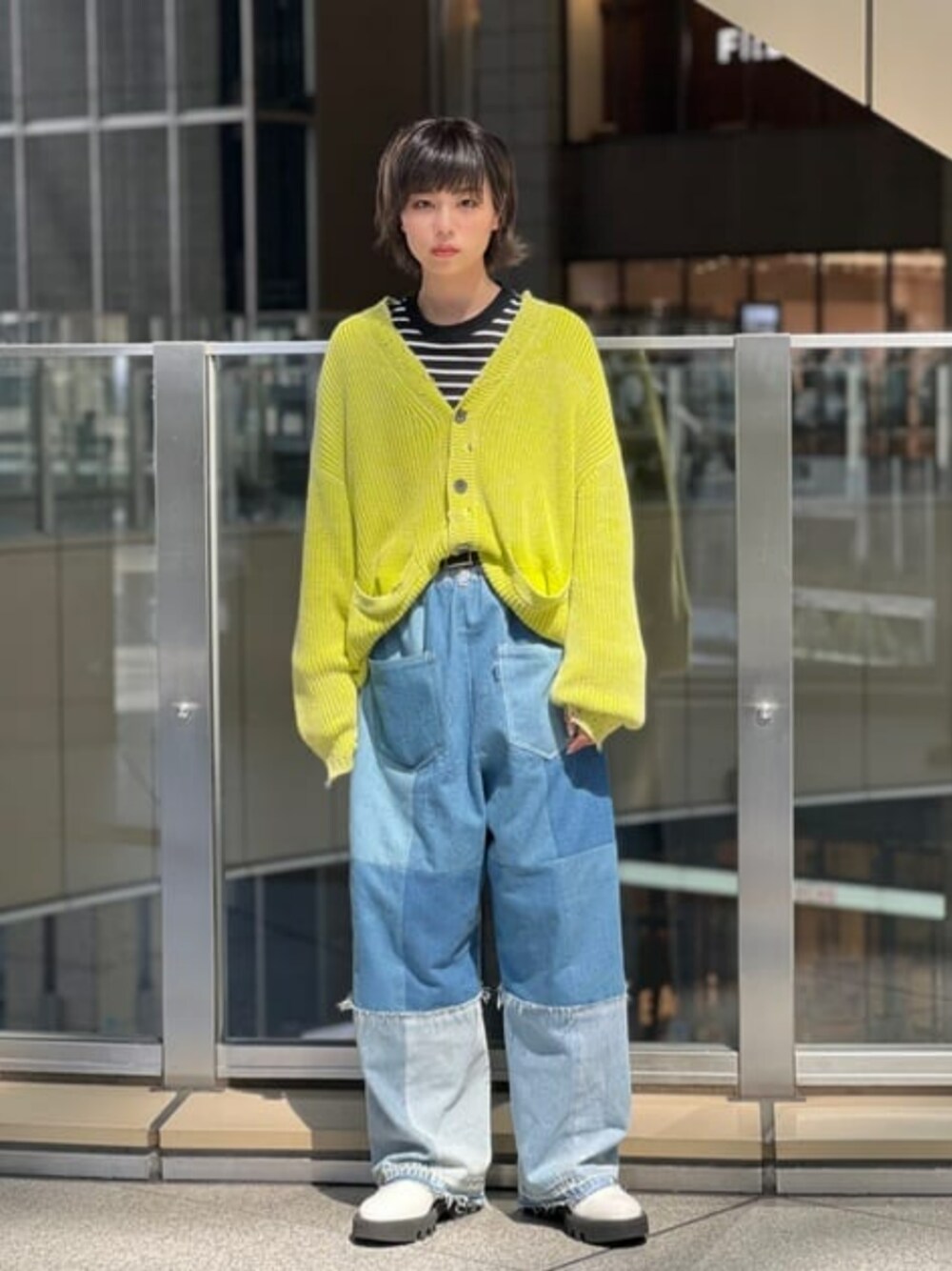 メゾンスペシャル エクストラパネル ロンパース デニム パッチ