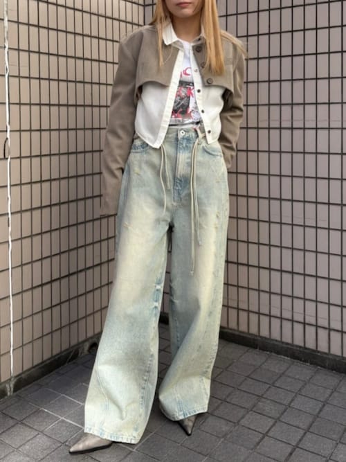 Balloon Sheer Material Short Length Shirt/バルーンシアー
