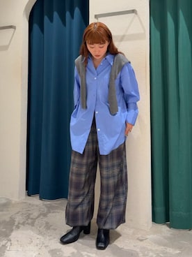 「カーディガン肩かけ」｜MAISON SPECIALさん（レディース・152cm）の秋コーディネート