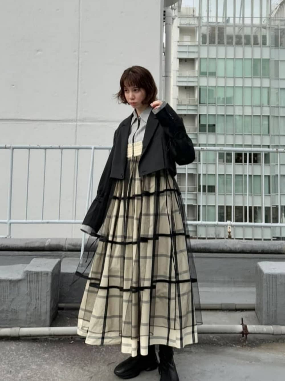 MAISON SPECIALさんの「Vibram Stretch Boots/Vibramストレッチショートブーツ【MAISON SPECIAL/メゾンスペシャル】（MAISON SPECIAL）」を使ったコーディネートの1枚目の写真