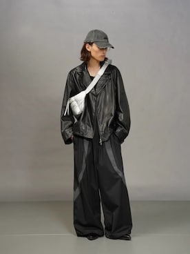 「アイテム（ライダースジャケット）」を使った、MAISON SPECIALさん（メンズ・178cm）の秋コーディネート