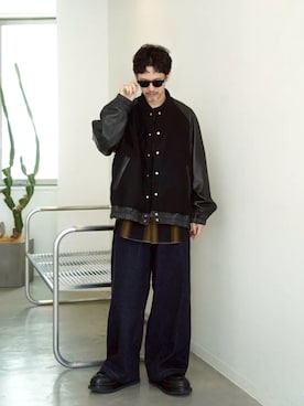 「アイテム（スタジャン）」を使った、MAISON SPECIALさん（メンズ・168cm）の秋コーディネート
