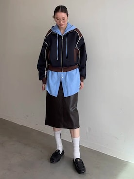「MAISON SPECIAL（メゾンスペシャル）のアイテム（シャツ/ブラウス）」を使った、MAISON SPECIALさん（レディース・157cm）の夏コーディネート