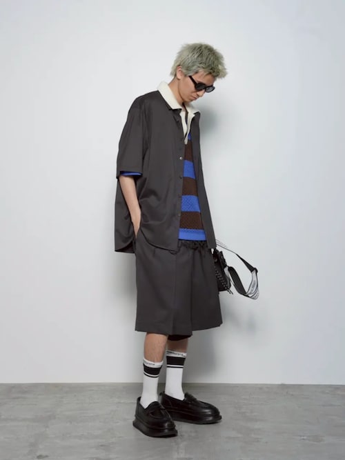 《UNISEX》NISHIKAWA KEORI Wool Mix Prime-Wide Shorts/NISHIKAWA KEORIウールミックスプライムワイドショーツ【MAISON SPECIAL/メゾンスペシャル】■セットアップ対応■