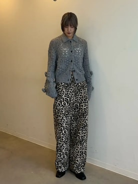 「MAISON SPECIAL（メゾンスペシャル）の【26WINTER PRE-ORDER】Flower Mesh Cardigan/フラワーメッシュカーデ（カーディガン/ボレロ、グレー系）」を使った、MAISON SPECIALさん（レディース・158cm）の秋コーディネート