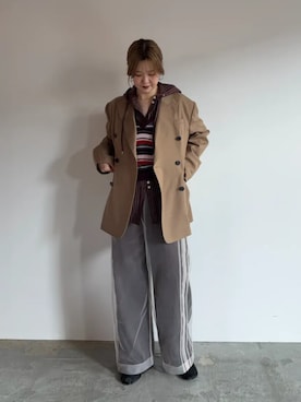 「MAISON SPECIAL（メゾンスペシャル）の【2026Autumn PRE-ORDER】Multi-Border Knit Vest/マルチボーダーニットベスト（ニット/セーター、レッド系）」を使った、MAISON SPECIALさん（メンズ・169cm）の夏コーディネート