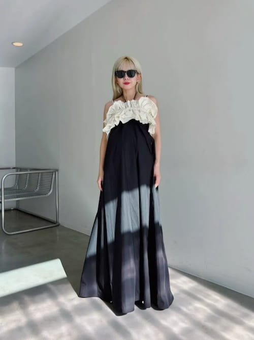 Ruffle Bear Maxi Dress/フリルベアマキシドレス【MAISON