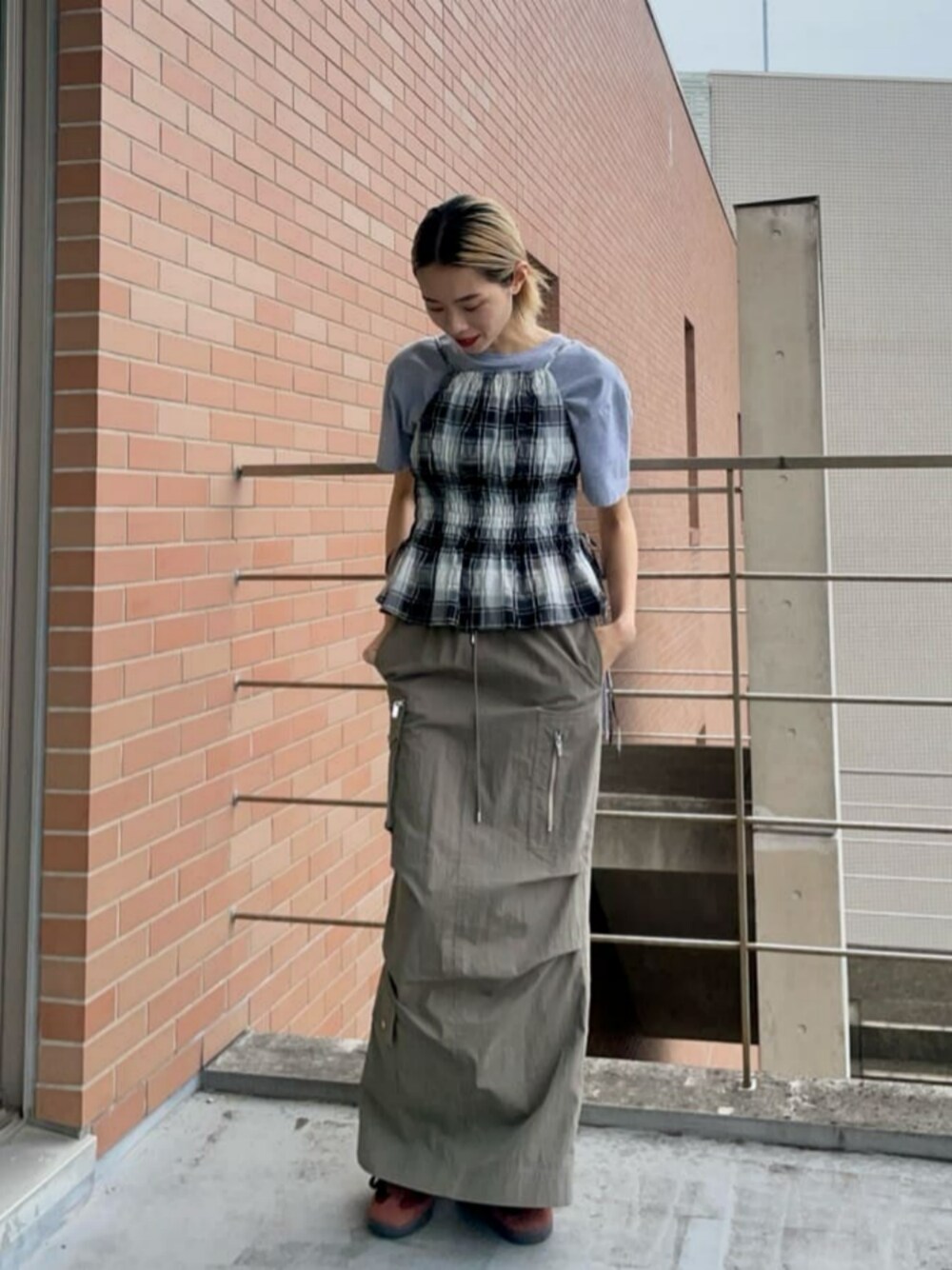 Checked Shirring Bustier/チェックシャーリングビスチェ【MAISON