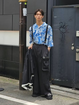 「MAISON SPECIAL（メゾンスペシャル）のアイテム（サンダル）」を使った、MAISON SPECIALさん（メンズ・177cm）の夏コーディネート