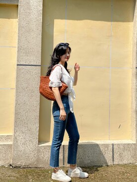 「基础款」｜「アイテム（パンツ）」を使った、Vaporwaveさん（レディース・164cm）の秋コーディネート