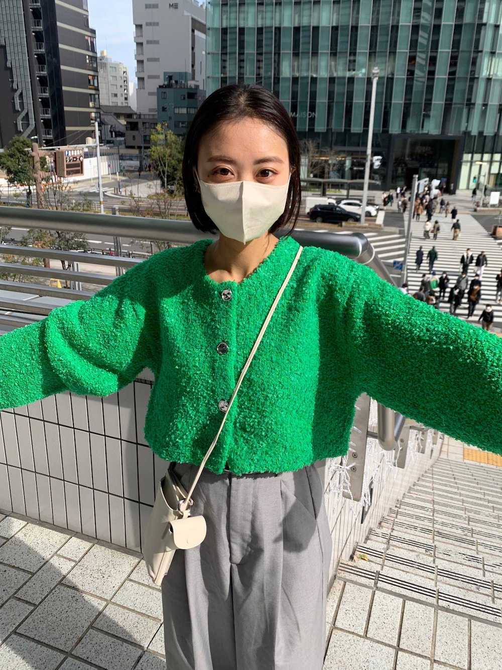 カラー展開豊富】リボンヤーンショートカーディガンを使った