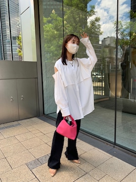 「mystic（ミスティック）のセンターステッチフレアデニム（デニムパンツ）」を使った、sugawara aoiさん（レディース・148cm）の夏コーディネート