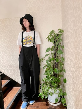 「大人かわいい」｜「アイテム（オールインワン・サロペット）」を使った、polcadotさん（レディース・163cm）の夏コーディネート