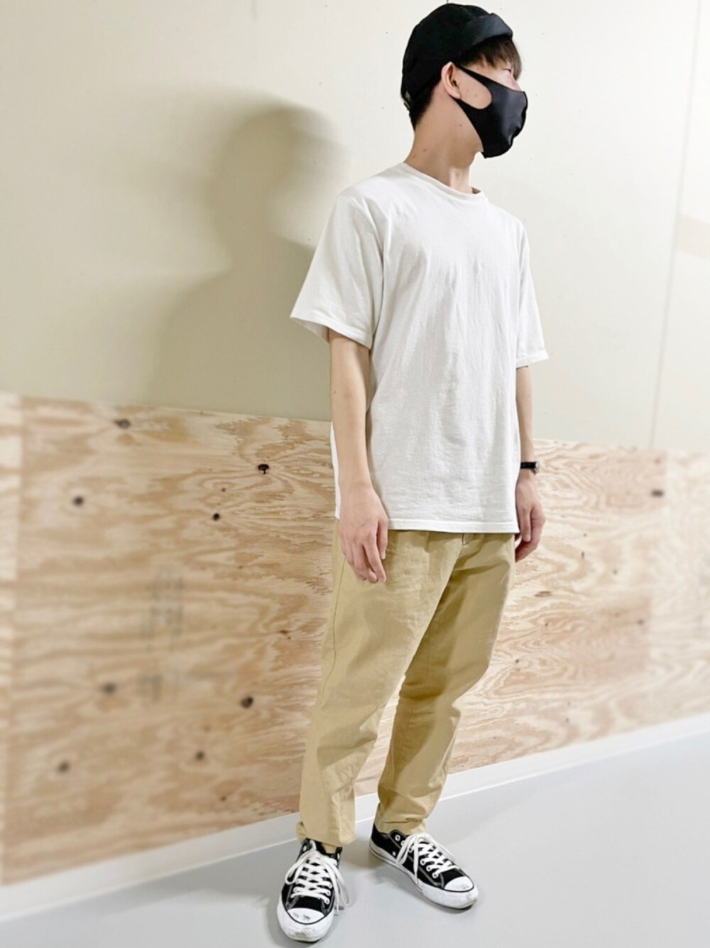 「ストリート、リラックススタイル、シャツスタイル、スニーカー、着回しコーデ、polcadot、RUBEN、CAP、キャップ、ストリートMIX」｜「Rubenの【Ruben】FISHERMAN CAP（キャップ、ブルー系）」を使った、polcadotさん（メンズ・170cm）の夏コーディネートの1枚目の写真