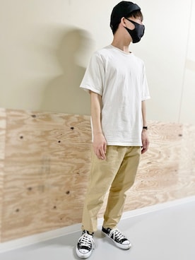 「RAGEBLUE（レイジブルー）のアイテム（チノパンツ）」を使った、polcadotさん（メンズ・170cm）の夏コーディネート