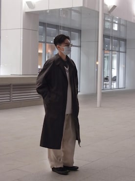「ファッションの力を信じよう」｜「アイテム（トレンチコート）」を使った、リーさん（メンズ・168cm）の冬コーディネート