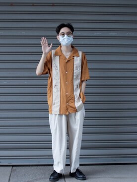 「低身長男子」｜「アイテム（オールインワン・サロペット）」を使った、リーさん（メンズ・168cm）の冬コーディネート