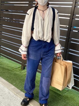 「USEDo（ユーズド）のアイテム（パンツ）」を使った、nico0101sayonaraさん（レディース・156cm）の夏コーディネート