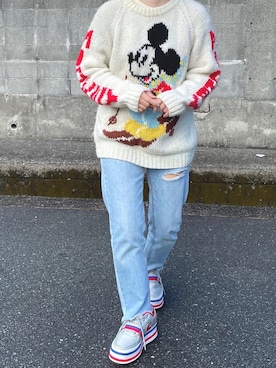 「USEDo（ユーズド）のアイテム（トップス）」を使った、nico0101sayonaraさん（レディース・156cm）の冬コーディネート