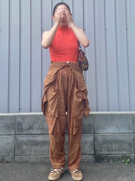 「つなぎ」｜nico0101sayonaraさん（レディース・156cm）の夏コーディネート