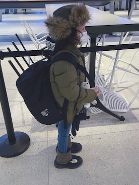 「RE/SP（アールイーエスピー）のアイテム（バッグ）」を使った、バニージョイ☆さん（キッズ・120cm）の冬コーディネート