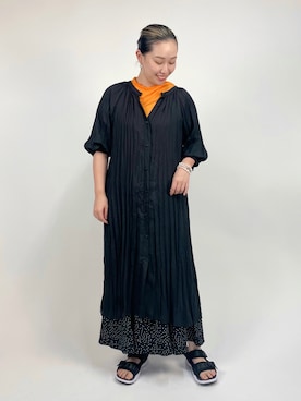 「ehka sopo（エヘカソポ）のアイテム（シャツワンピース）」を使った、お芋ちゃん🐔🍠さん（レディース・160cm）の夏コーディネート