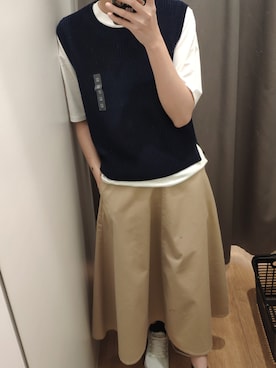 「日系极简」｜「アイテム（スカート）」を使った、____pe__h__さん（レディース・160cm）の冬コーディネート