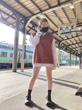 「ADER error（アーダーエラー）のアイテム（レッグウェア）」を使った、ユーナさん（レディース・156cm）の春コーディネート