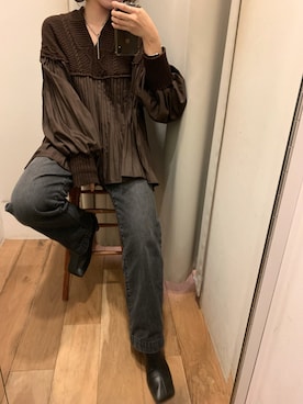 「ブラウン×ブラック」｜hidemiさん（レディース・154cm）の秋コーディネート