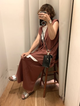 「夏秋ミックス」｜「アイテム（ベスト）」を使った、hidemiさん（レディース・154cm）の夏コーディネート