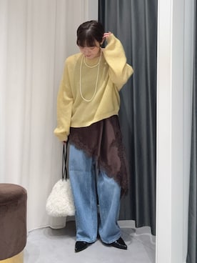 「アイテム（ネックレス）」を使った、hidemiさん（レディース・155cm）の秋コーディネート